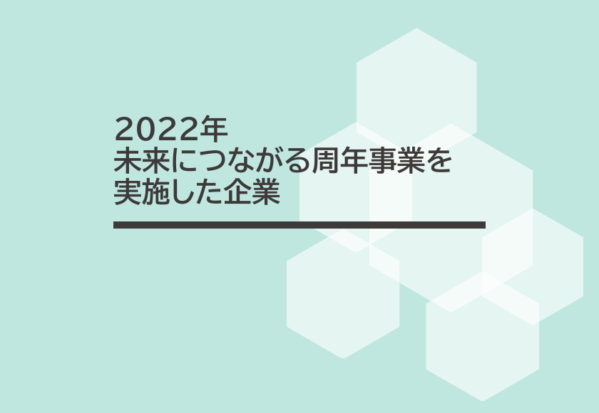 2022年　未来につながる周年事業を実施した企業